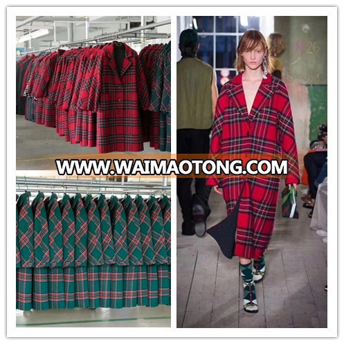 2018 winter coat quilting plaid check hand sewn cashmere coat