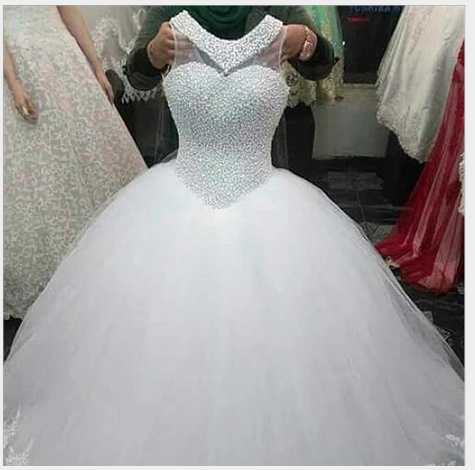 New Design Beading Fashion Slim Fit Bride White Plus Size Wedding Dress Lace